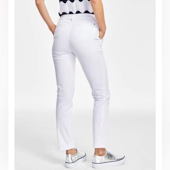 TOMMY HILFIGER Womens Stretch Plaid Wear To Work Straight leg Pants